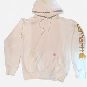 Cream carhartt hoodie with orange